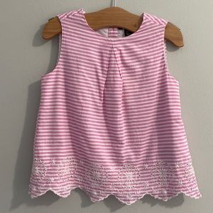 Gap pink & white striped sleeveless Size 5 girl’s top blouse